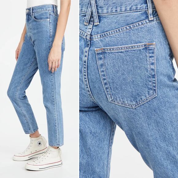 SLVRLAKE Beatnik Ankle Jeans in Pacific Wash Size 25 Blue High Rise Mom Jeans - Picture 3 of 16